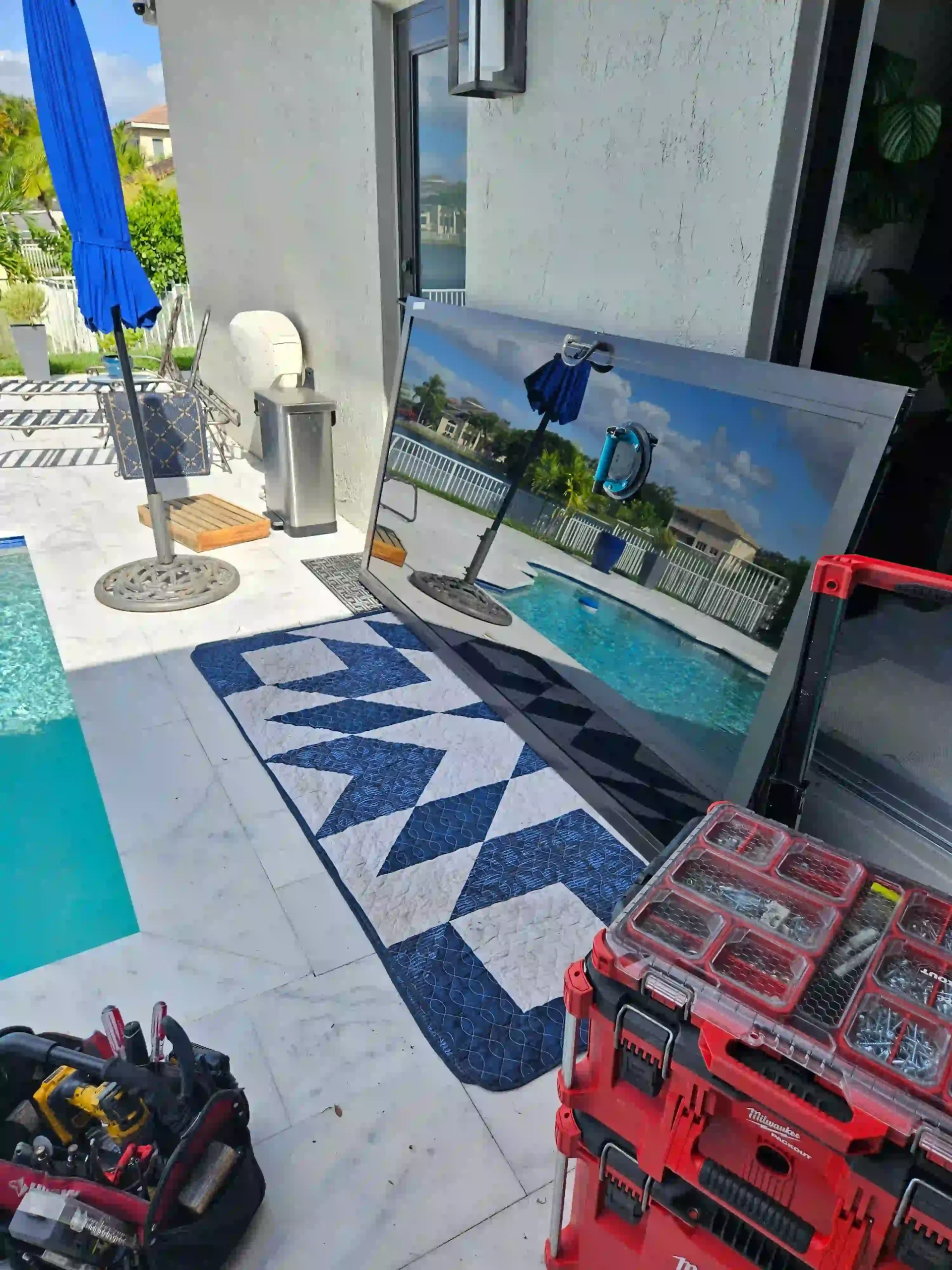 Impact sliding door repair by Sunshine Sliding Doors in South Florida